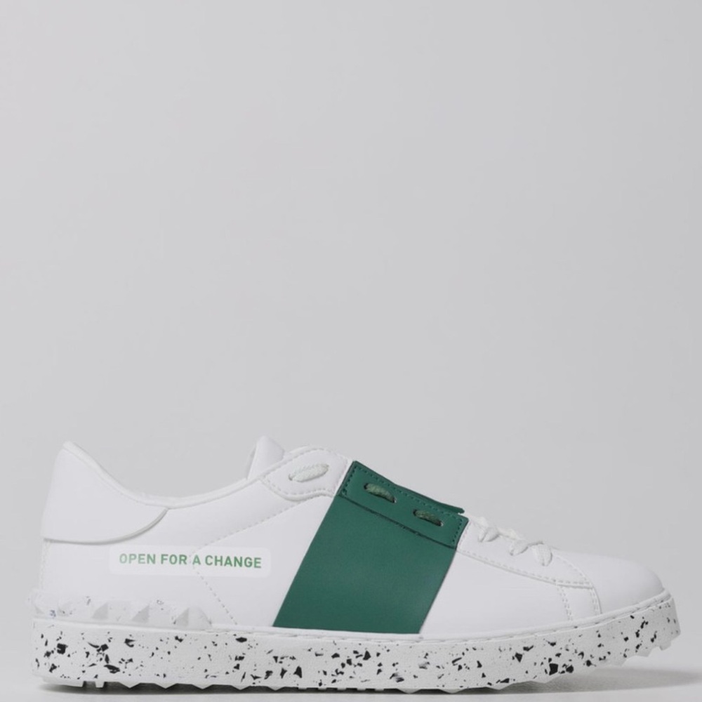 Valentino Garavani White and Green Sneakers